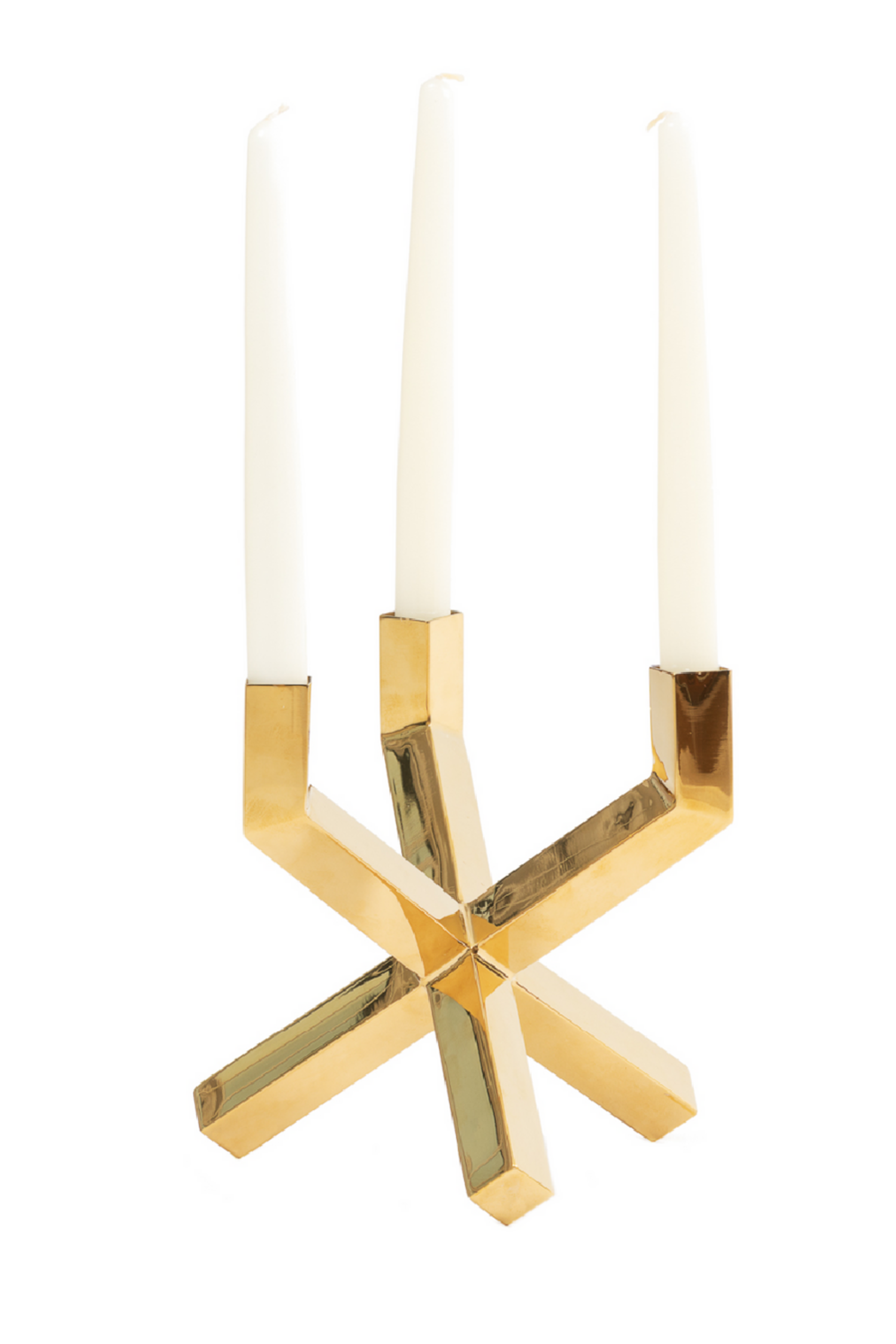 Gold Metal Candle Holder | Karen Richani