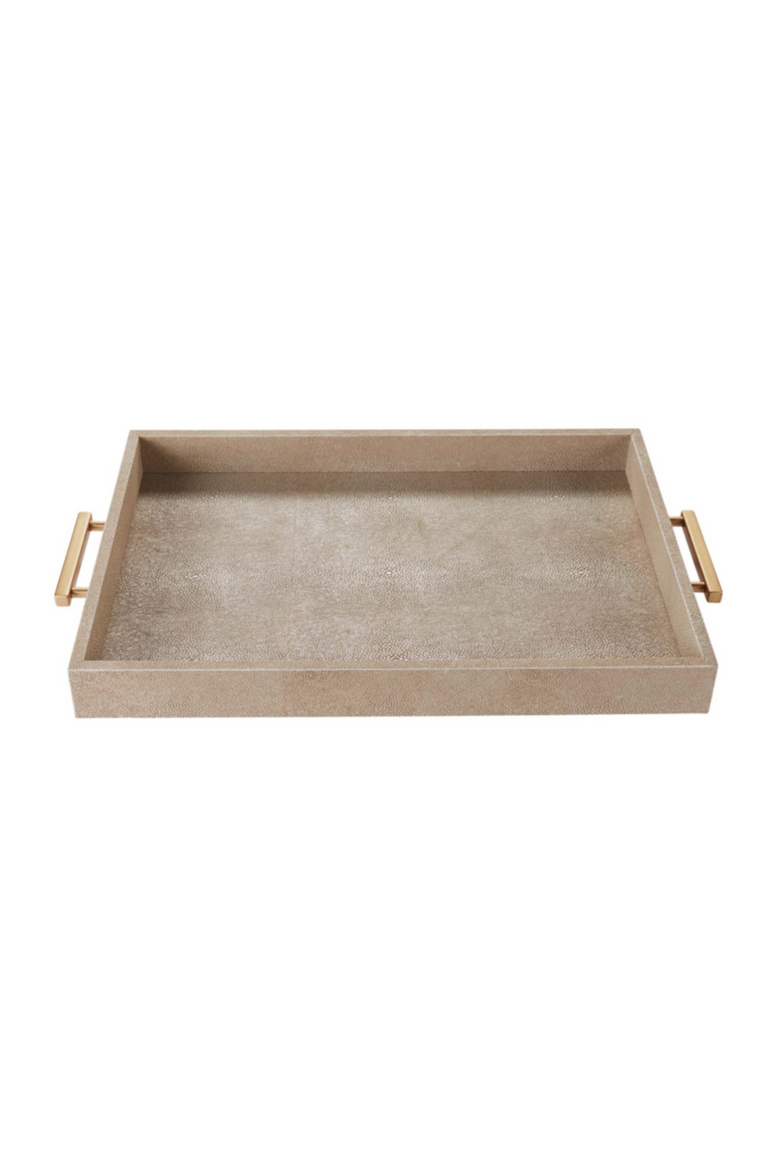Faux Shagreen Tray with Metallic Handles Karen Richani